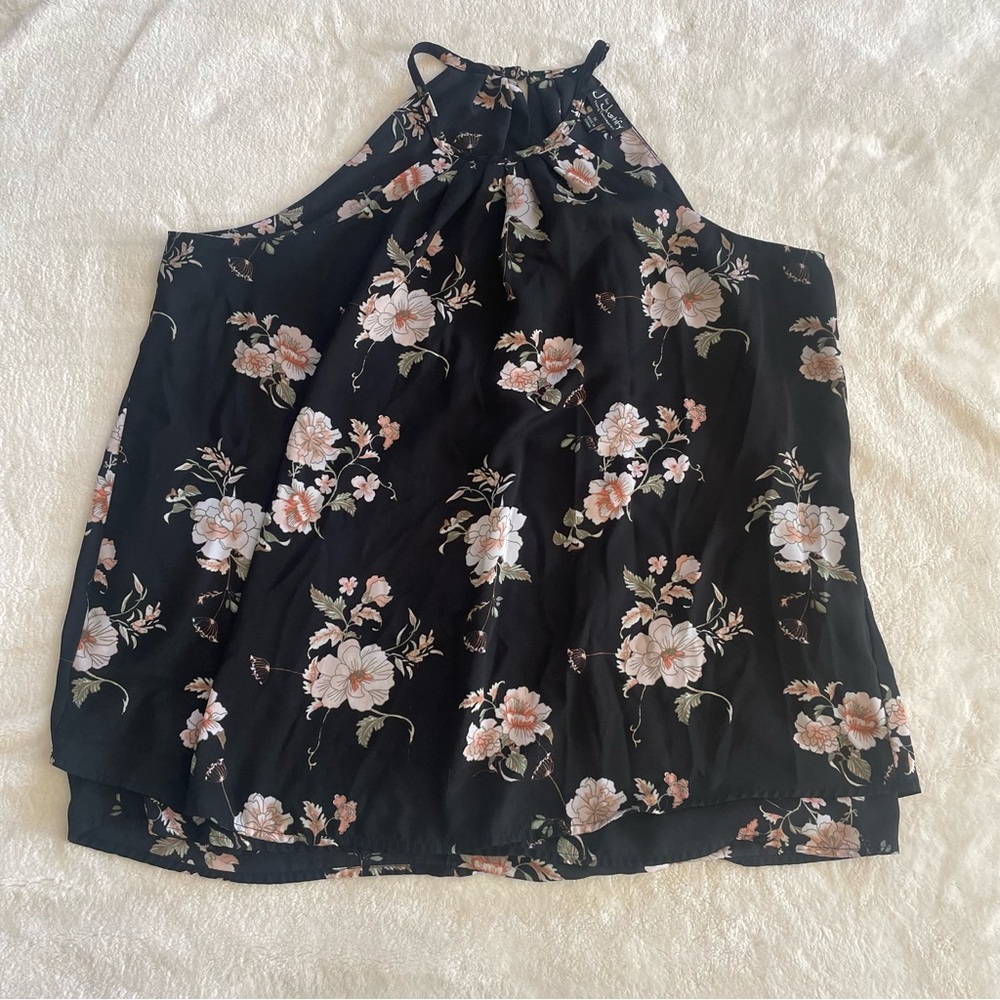 J for Justify Women’s Plus Size Floral Pattern Round Neck Tank size 1X